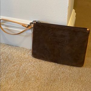 Coach suede wristlet